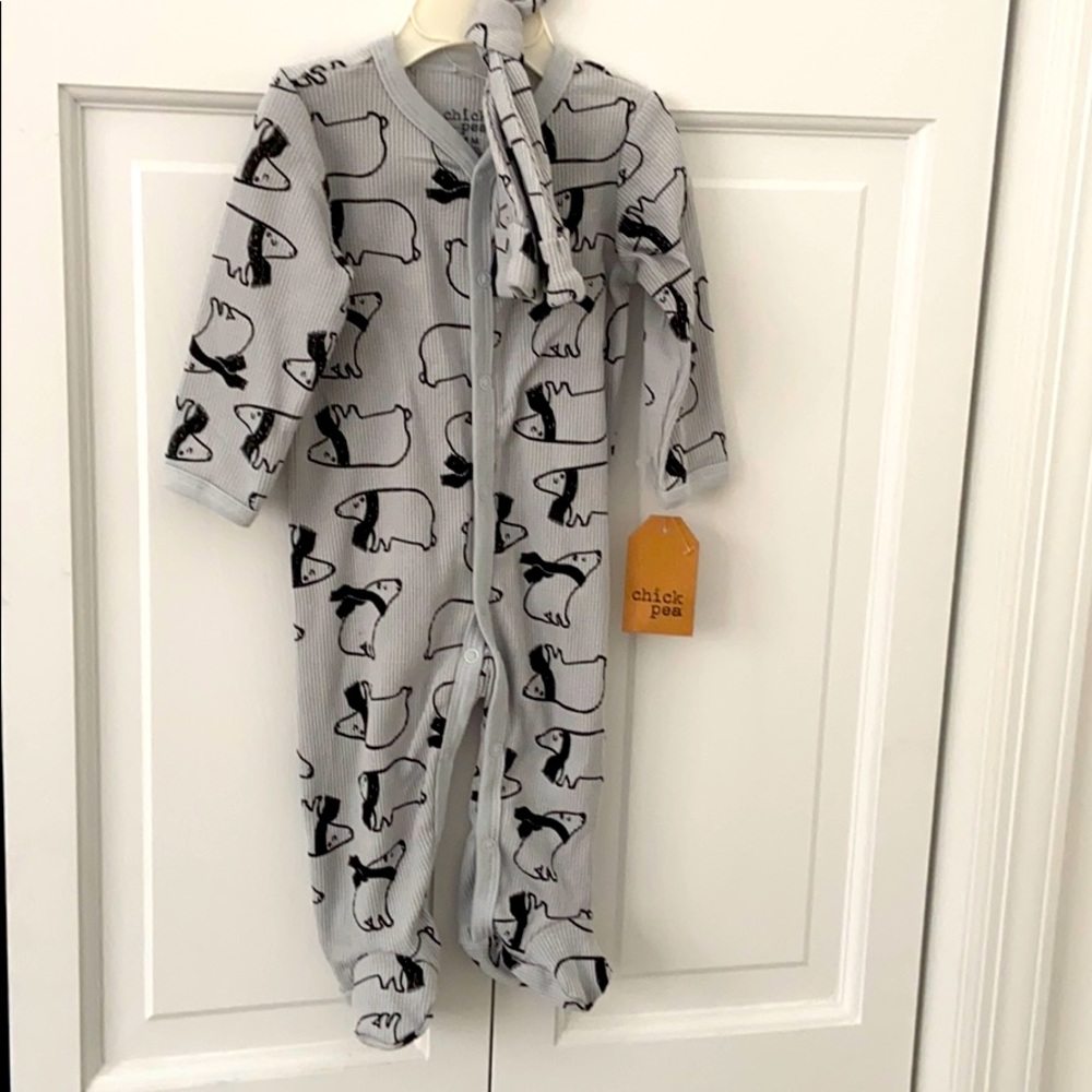Boys chickpea onesie with footies